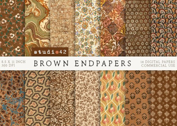 Antique Brown Marbled End Paper: A Designer's Guide to This Digital Paper Pack
