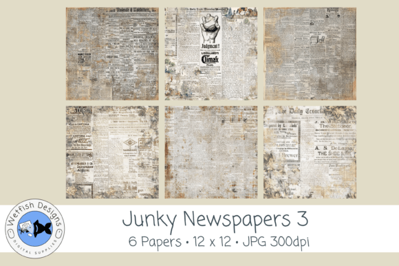 Authentic Vintage Texture: Junky Newspapers 3 for Junk Journals