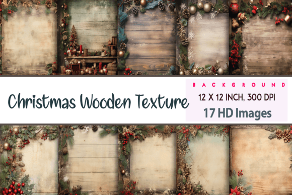 Christmas Wooden Texture: Crafting Rustic Digital Warmth
