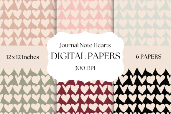 Elevate Your Designs with Journal Note Hearts Digital Papers