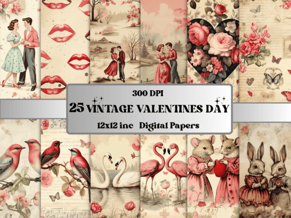 Rediscover Romance: The Allure of Retro Valentine's Day Digital Paper