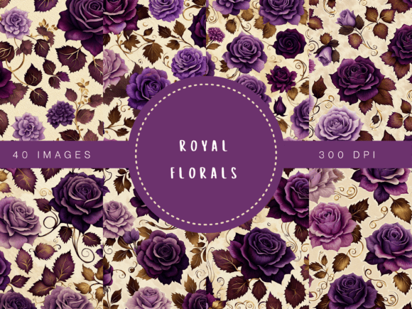 Royal Florals – Elegant Purple Rose Digi: Elevating Your Creative Projects