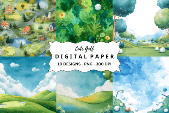 Watercolor Cute Golf Background: A Designer's Playful Asset